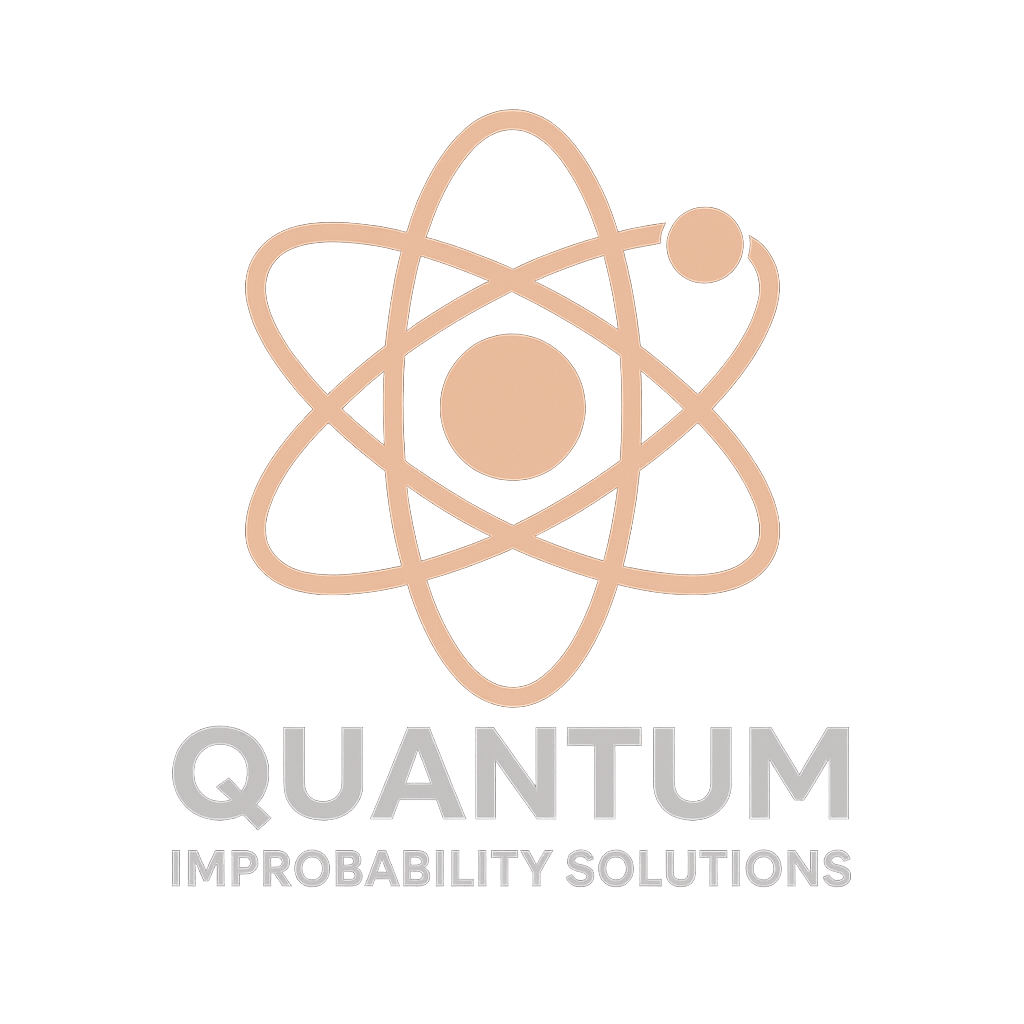 Quantum Improbability Solutions Logo - Stylized Atom
